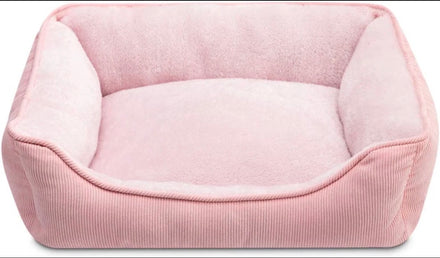 Hollypet Cat & Small Dog Bed – Soft Pink Sleeping Cushion, 50 x 45 x 15 cm