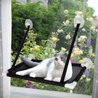 Afufu Cat Window Hammock – Black Window Perch with 4 Strong Suction Cups, Holds